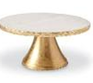 Gold Edge Marble Cake Stand