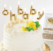 Gold Oh Baby Candle Set