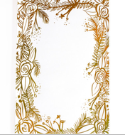 Floral Lines Gold Foil Notepad