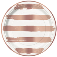 Rose Gold Striped Plates