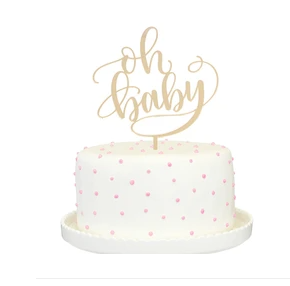 Oh Baby Cake Topper - Gold