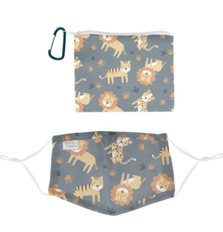 Adjustable Kids Mask with Pouch - Lion