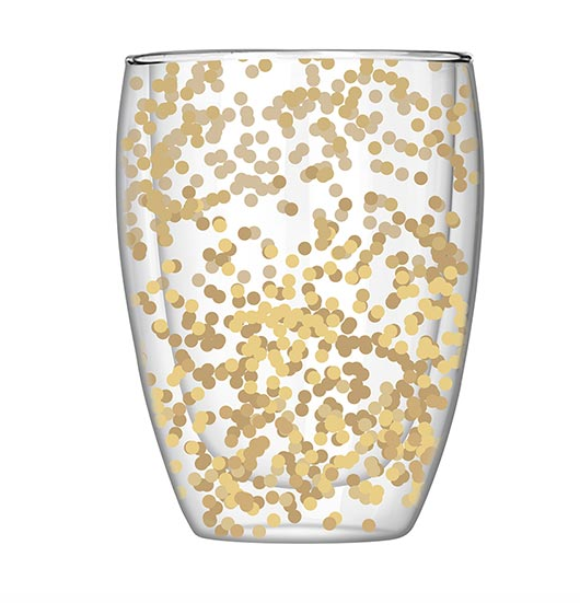 Gold Confetti Wine Glass