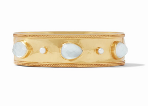 Cassis Statement Hinge Bangle - Iridescent Clear