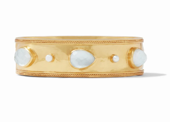 Cassis Statement Hinge Bangle - Iridescent Clear