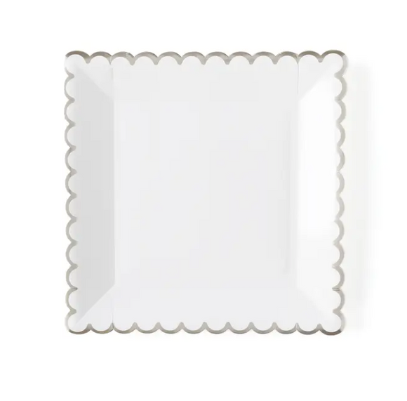 Winter White Scalloped Plates