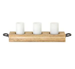 Wood Candle Holder - Small