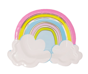 Rainbow with Clouds Diecut Plates