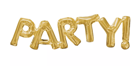 Gold Party Banner Balloon