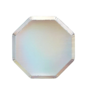 Silver Iridescent Cocktail Plates