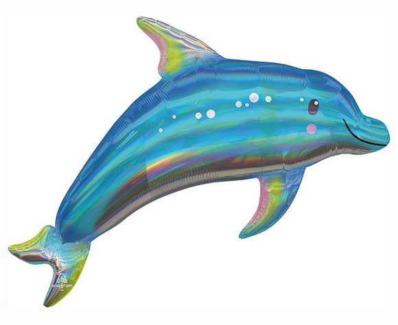 Blue Dolphin Iridescent Balloon