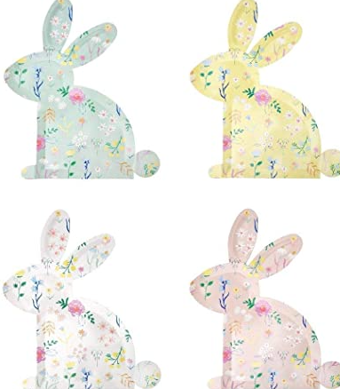 Wildflower Bunny Diecut Plates