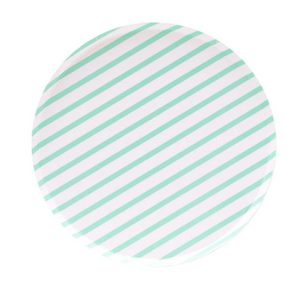 Mint Stripes Side Patterned Plates