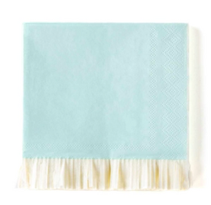 Baby Blue Fringed Beverage Napkins