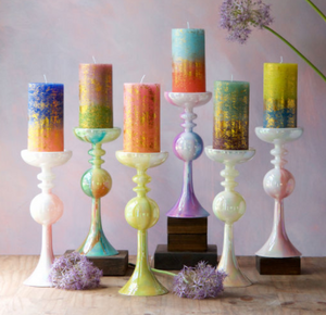 Gold Leaf Ombre Pillar Candles 6"