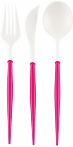 Bella Cutlery - White/Hot Pink Handle