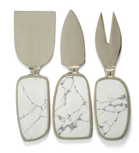 Amalfi Cheese Tool Set of 3 - White Marble