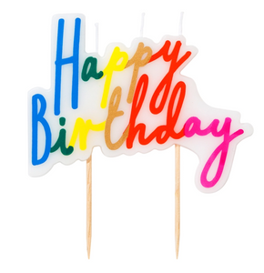 Rainbow Happy Birthday Candle Cake Topper