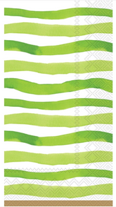 Green Wavy Striped Guest Towels