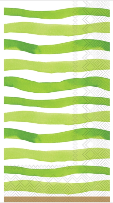 Green Wavy Striped Guest Towels