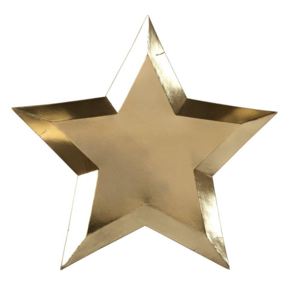 Gold Foil Star Diecut Plates