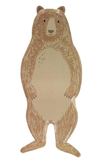 Brown Bear Diecut Plates