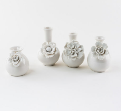 White Flower Vase - Small 3.5