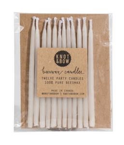 Ivory Beeswax Birthday Candles