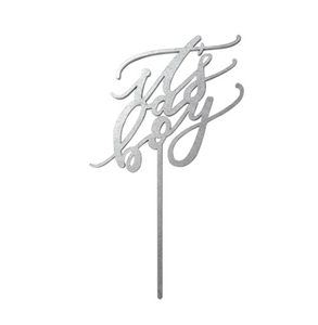 It's A Boy Cake Topper - Silver