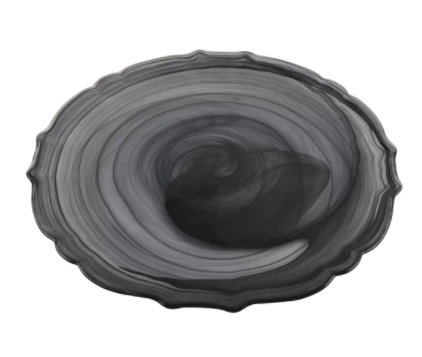 Swirl Glass Charger Plate - Alabaster Black