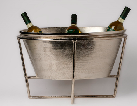 Laum Wine Cooler on Stand Nickel - Large