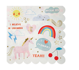 I Believe In Unicorns Dinner Napkins