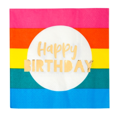 Happy Birthday Rainbow Dinner Napkins