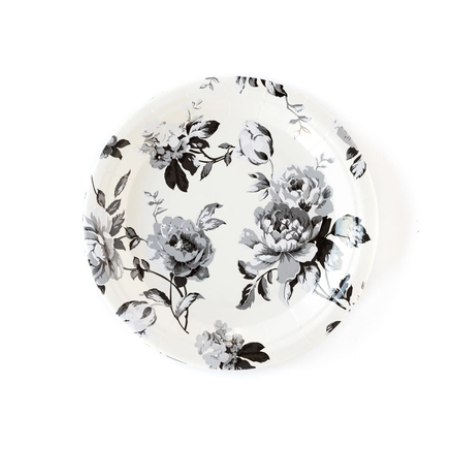 Black & White Floral Side Plates