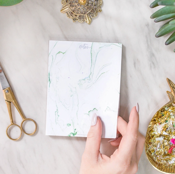 Green Marble Notepad