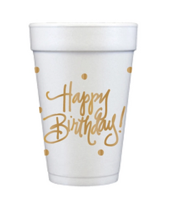 Happy Birthday Styrofoam Cups