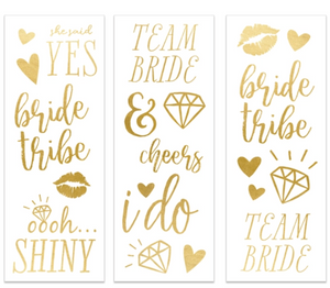 Bride To Be Tattoo Set