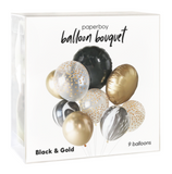 Balloon Bouquet - Black White & Gold