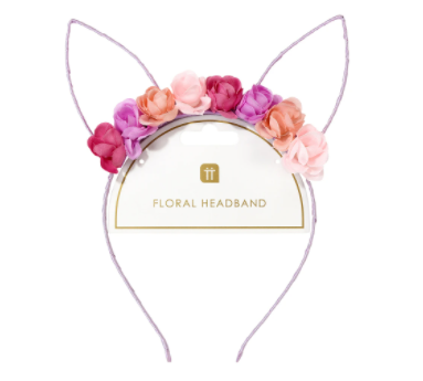 Truly Bunny Floral Bunny Ears Headband