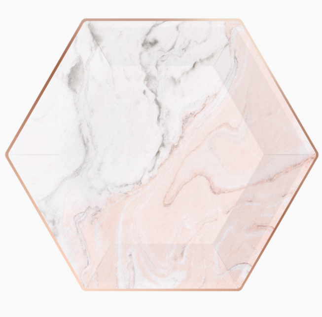 Blush Marble & Rose Gold Dinner Plates