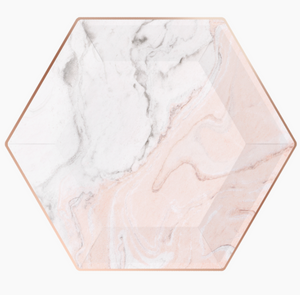 Blush Marble & Rose Gold Dinner Plates