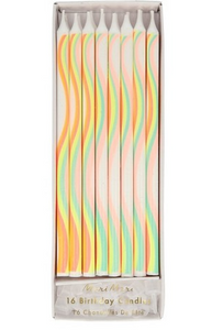 Tall Neon Swirl Candles