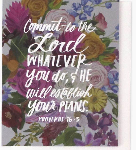 Commit To The Lord Verse Greeting Card