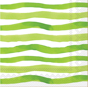 Wavy Stripe Green Dinner Napkins