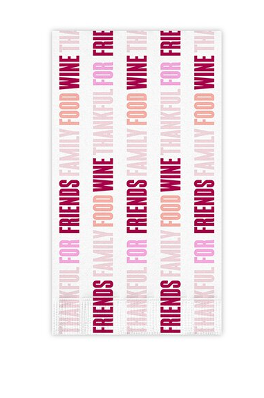 Thankful For Friends Family Food Wine Guest Towels