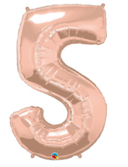 Rose Gold Number Balloon 5