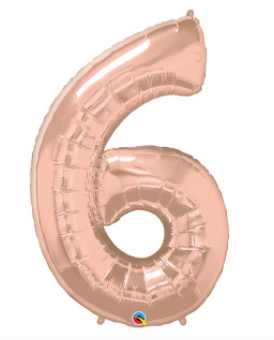 Rose Gold Number Balloon 6