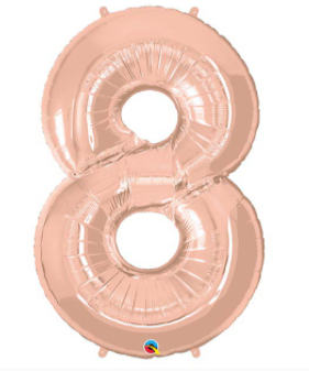 Rose Gold Number Balloon 8