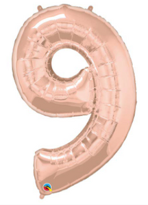 Rose Gold Number Balloon 9