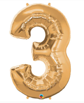 Gold Number Balloon 3